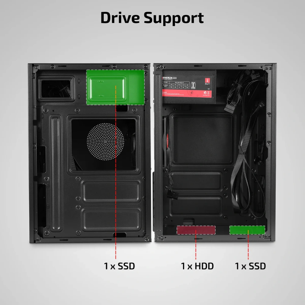 Iball Cabinet With Smps AT : 100CD Black view 4